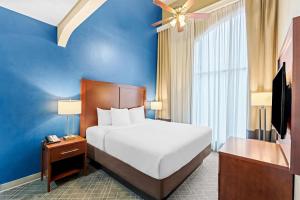 ダフネにあるComfort Suites Daphne - Mobile East Bayの青い壁のベッドルーム1室(大型ベッド1台付) +35枚の写真