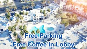 an image of a rendering of a resort with the words free parking at Serene Vegas Boutique Hotel Las Vegas in Las Vegas