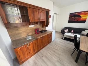 Kuchyň nebo kuchyňský kout v ubytování Apartmány 68