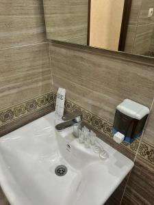 Koupelna v ubytování Long haul hotel