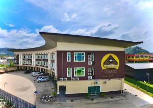 an aerial view of a hotel with a parking lot at D Arc Hotel in Penampang