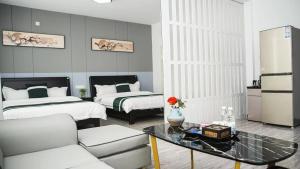 Krevet ili kreveti u jedinici u okviru objekta Beijing Great Wall Shiguang Homestay