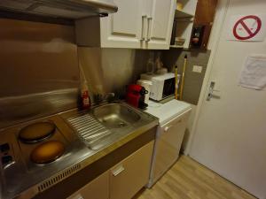 Kuchyň nebo kuchyňský kout v ubytování Studio rénové au cœur de Super Besse, pour 4 personnes - FR-1-814-141