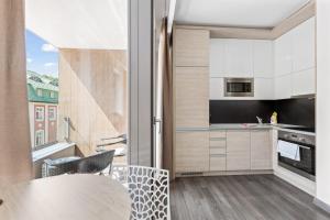 Kuchyň nebo kuchyňský kout v ubytování Apartmán Pec