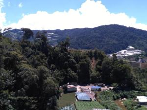 a view of a village in the hills at The Pines Hotel in Tanah Rata