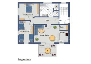 a floor plan of a house at Fuchsbau Erdgeschoß in Burtenbach