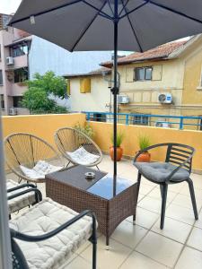 Balkón nebo terasa v ubytování Blue Home
