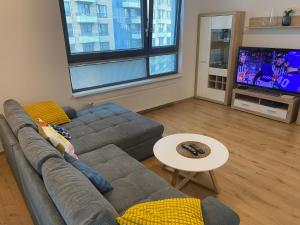 Μια τηλεόραση ή/και κέντρο ψυχαγωγίας στο CityPark Apartment, free parking & AC