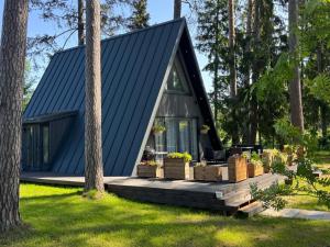 Taman di luar Pine house with sauna and hot tub