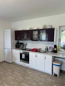 Kuchyň nebo kuchyňský kout v ubytování Apartmány Na Rozcestí