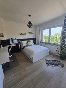 Postel nebo postele na pokoji v ubytování Tomorrowland Crib in de buurt van Boom