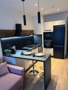 Kuchyň nebo kuchyňský kout v ubytování NôM