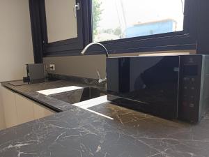 Kuchyň nebo kuchyňský kout v ubytování DIAMOND Bigigio House Boat