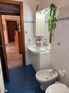 a bathroom with a sink and a toilet at House near Milano in Cologno Monzese