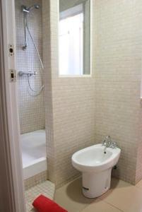 バルセロナにあるAアパートメンツ イン シティ センターのバスルーム(トイレ、洗面台、シャワー付)
