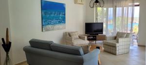 TV a/nebo společenská místnost v ubytování Istron Collection Villas