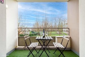 Balkón nebo terasa v ubytování Le Tikehau 4pers, 10min Disneyland Paris