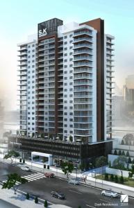 a rendering of a large building with a parking lot at Daik City Chaviland Fully Furnished Apartment in As Sulaymānīyah