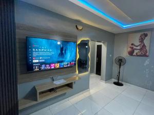 Телевизор и/или развлекательный центр в TWO BEDROOM MODERN LUXURY APARTMENT Ibadan