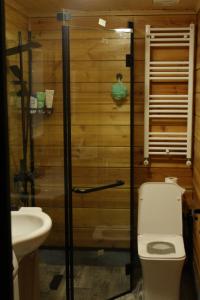 a bathroom with a toilet and a sink at Kvirike Gardens in Kobuleti +21 photos