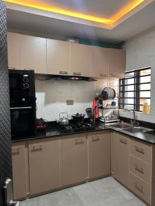 Kuchyň nebo kuchyňský kout v ubytování Monohaus