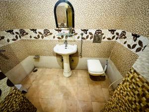 a bathroom with a sink and a toilet at Family Retreat in Prayagraj