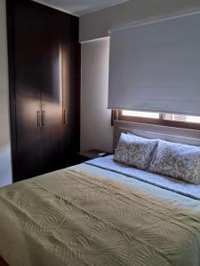 a bedroom with a large bed and a cabinet at Lama's Residence in Nicosia