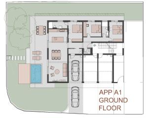 a floor plan of a ground floor at Jadrija Luxury Vacations Apt1 in Šibenik