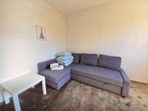 a living room with a couch and a table at Innsbruck Nature & City House I Free Parking in Innsbruck