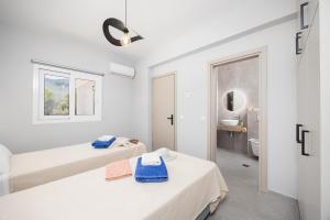 Camera bianca con 2 letti e bagno. di Villa Tania Dio a Karavádhos Altre 24 foto
