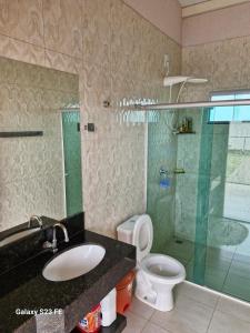 Koupelna v ubytování Rancho Lopes lago corumba 4