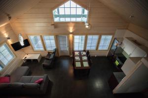 an overhead view of a living room in a house at SResort Saunas - hot tub, palju in Imatra