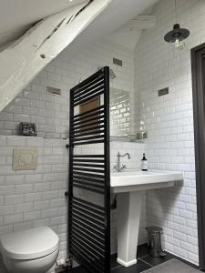 a bathroom with a sink and a toilet at VILLA MARLISE Chambre Hôtes in Saint-Satur