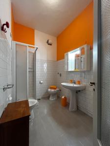a bathroom with a shower toilet and a sink at RESIDENZA VALLE VIGEZZO in Santa Maria Maggiore +41 photos