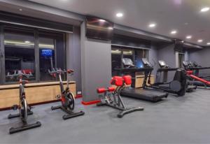 a gym with several treadmills and exercise bikes at ToTi Kalman in Zlatibor