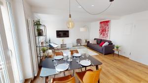 Posezení v ubytování La Suite Blanche-Designapartment Freiburg Altstadt