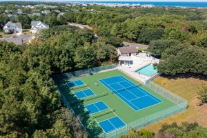 an aerial view of a tennis court with two tennis courts at Dream Inn in Corolla +43 photos