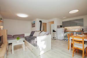 Kuchyň nebo kuchyňský kout v ubytování Apartmány SKÁLY