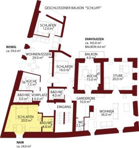 Planimetria di Chesa Michel