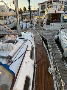 a boat docked at a dock with other boats at Voilier Dufour Classic 35 in Hendaye