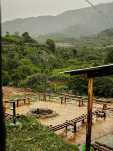 a view of a muddy area with a field and trees at Neytiiri camping & stay in Kūkkāl