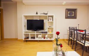 Televízia a/alebo spoločenská miestnosť v ubytovaní Apartamentos Albero