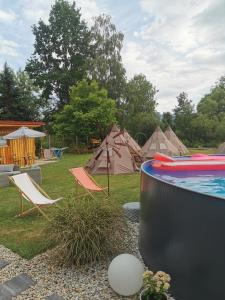 Zahrada ubytování Privat Glamping Spielberg