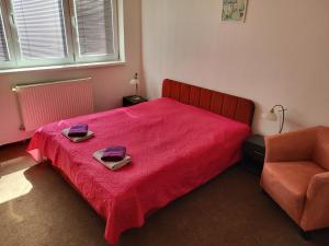 Postel nebo postele na pokoji v ubytování Hotel Hokejka