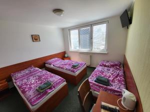 Postel nebo postele na pokoji v ubytování Hotel Hokejka