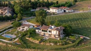 an aerial view of a large estate with a house at Il Viaggio Impresa Sociale in Bicchignano