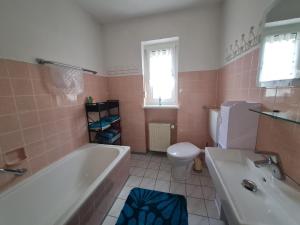 Koupelna v ubytování Ferienhaus Falkenstein + 30 fotografií