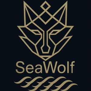 贝西奇SeaWolf Apartment的海鲜餐厅的标志，上面写着“海鲜狼”