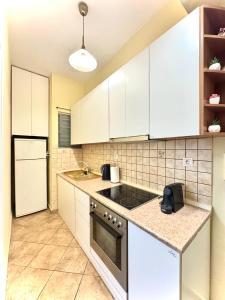 Kuchyň nebo kuchyňský kout v ubytování Nikos Apartment