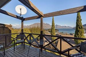 a view from the deck of a house with a view at The Habeke Haven in Queenstown